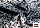 Acheter en ligne Tissu à Poil Court Imprimé Léopard pour Costumes et Tapisserie couleur Gris