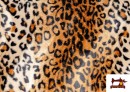 Acheter Tissu à Poil Court Imprimé Léopard pour Costumes et Tapisserie couleur Brun