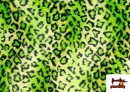 Tissu à Poil Court Imprimé Léopard pour Costumes et Tapisserie couleur Vert pistache