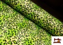 Tissu à Poil Court Imprimé Léopard pour Costumes et Tapisserie couleur Vert pistache