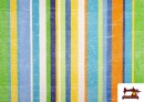 Vente en ligne de Tissu en Canvas avec Rayures Larges pour Décoration Multicolore couleur Bleu