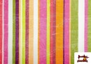 Vente de Tissu en Canvas avec Rayures Larges pour Décoration Multicolore