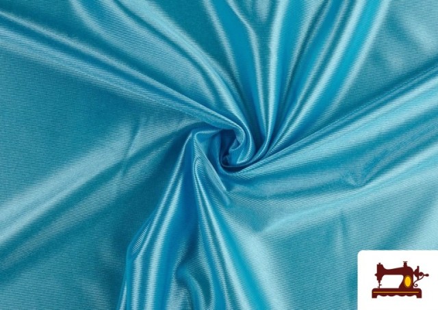 Acheter en ligne Tissu Satiné/Ketten de Couleurs couleur Bleu turquoise