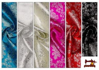 Tissu en Jacquard avec Fleurs Argentées Tissu en Jacquard avec Fleurs Argentées