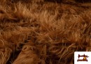 Tissu à Poil Long Marron pour Costume Animal