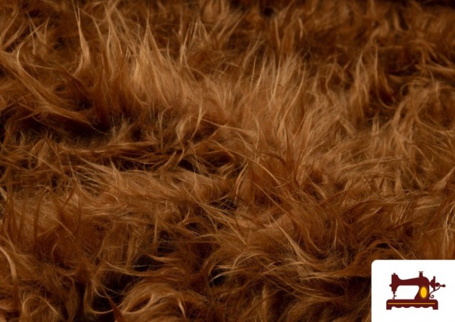 Tissu à Poil Long Marron pour Costume Animal couleur Bronzé