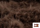 Tissu à Poil Long Marron pour Costume Animal couleur Brun