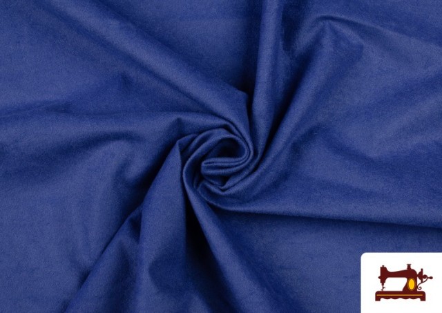 Tissu en Daim de Couleurs couleur Gros bleu