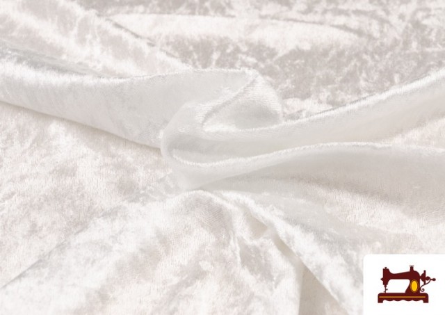 Vente en ligne de Tissu en Velours Économique couleur Blanc
