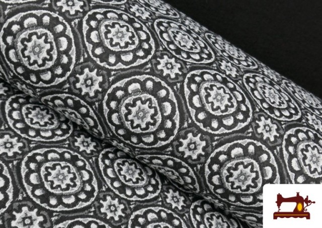 Tissu Style PuntRoma en Jacquard avec Imprimé Mandala
