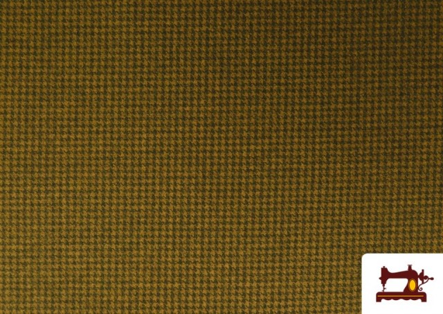 Acheter Tissu Style PuntRoma avec Imprimé Pied-de-Poule couleur Moutarde