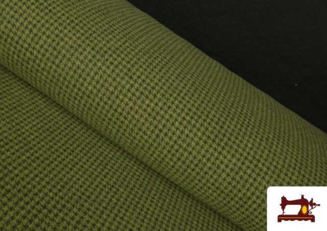 Tissu Style PuntRoma avec Imprimé Pied-de-Poule couleur Kaki