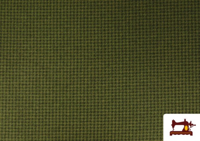 Tissu Style PuntRoma avec Imprimé Pied-de-Poule couleur Kaki
