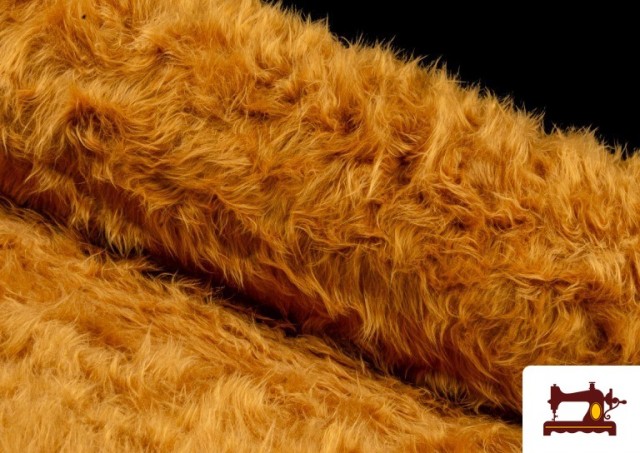 Tissu à Poil Long Cuivré Moutarde - Costume de Lion