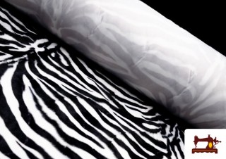 Tissu à Poil Court Imprimé Zèbre pour Costumes et Tapisserie