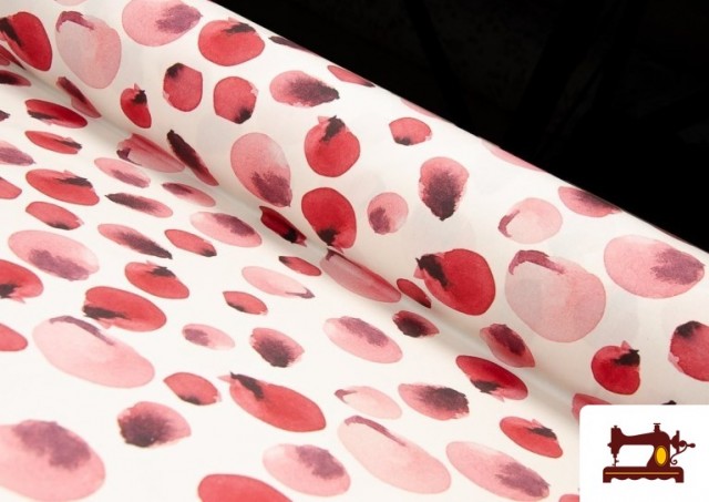 Tissu en Coton Imprimé à Pois de Couleurs couleur Rose avec Nuances