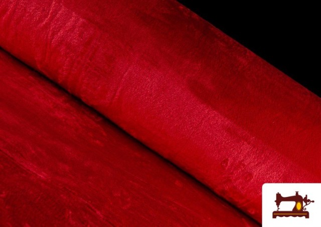 Tissu à Poil Court de Couleurs couleur Rouge