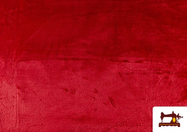 Tissu à Poil Court de Couleurs couleur Rouge