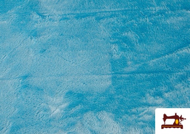 Acheter en ligne Tissu à Poil Court de Couleurs couleur Bleu turquoise