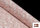 Tissu Viyella en Coton Organique Imprimé couleur Rose pâle