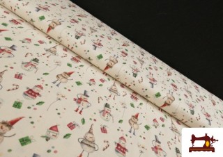 Tissu en Coton de Noël avec Imprimé Bonhomme de Neige Tissu en Coton de Noël avec Imprimé Bonhomme de Neige