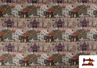 Tissu en Coton Nuit d'Halloween Tissu en Coton Nuit d'Halloween