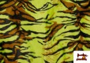 Acheter Tissu à Poil Court Imprimé Tigre de Couleurs couleur Vert pistache