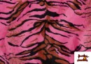 Vente de Tissu à Poil Court Imprimé Tigre de Couleurs couleur Fuchsia