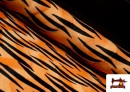 Tissu à Poil Court Tigre Orange
