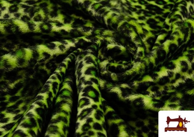 Acheter Tissu à Poil Léopard de Couleurs couleur Vert pistache