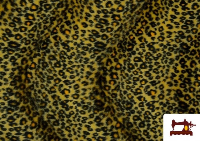 Acheter en ligne Tissu à Poil Léopard de Couleurs couleur Jaune
