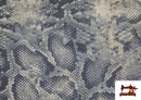 Vente en ligne de Tissu en Suédine Élastique Animal Print Serpent couleur Gris
