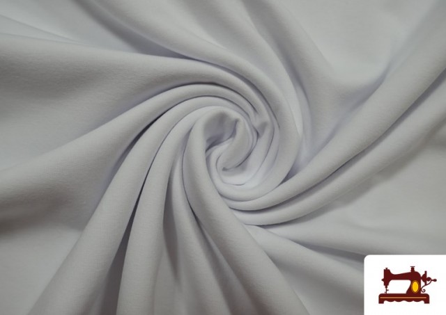 Acheter en ligne Tissu en Sweat de Couleurs couleur Blanc