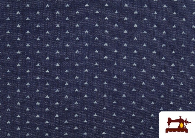 Vente de Tissu Texan avec Imprimé Géométrique Triangles couleur Bleu Marine