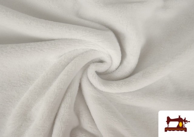 Acheter en ligne Tissu Éponge en Bambou de Couleurs Pastel couleur Blanc