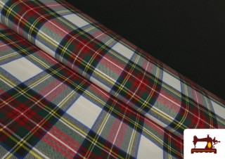 Tissu Viyella Imprimé à Carreaux Blancs