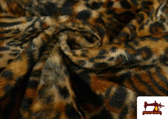 Tissu à Poil Court Animal Print Léopard et Tigre