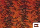 Acheter en ligne Tissu à Poil Court Imprimé Tigre de Couleurs couleur Orange