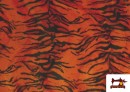 Tissu à Poil Court Imprimé Tigre de Couleurs couleur Orange