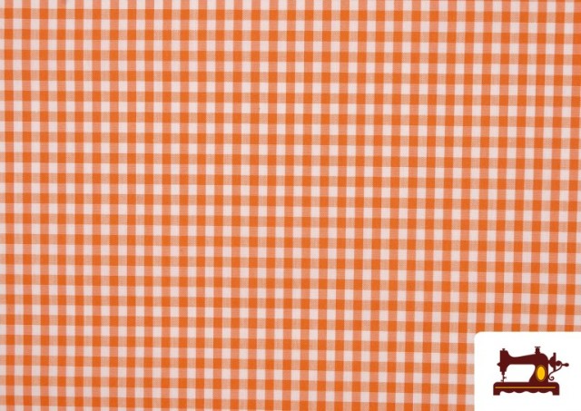 Acheter en ligne Tissu à Carreaux Vichy de Couleurs couleur Orange