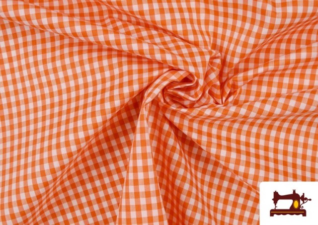 Vente en ligne de Tissu à Carreaux Vichy de Couleurs couleur Orange