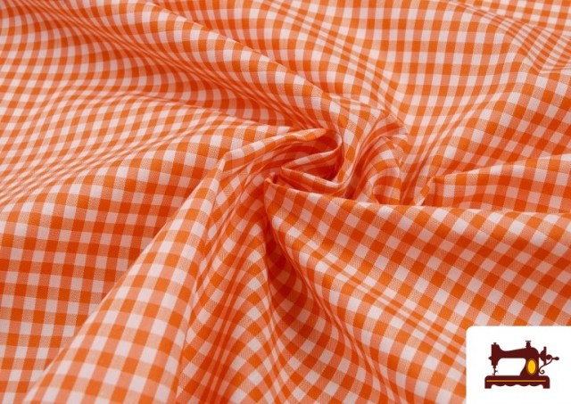 Tissu à Carreaux Vichy de Couleurs couleur Orange