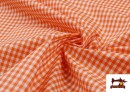 Tissu à Carreaux Vichy de Couleurs couleur Orange