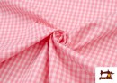 Tissu à Carreaux Vichy de Couleurs couleur Rosé