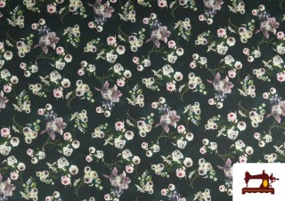 Tissu en Crêpe avec Lycra Imprimé Roses Blanches Tissu en Crêpe avec Lycra Imprimé Roses Blanches