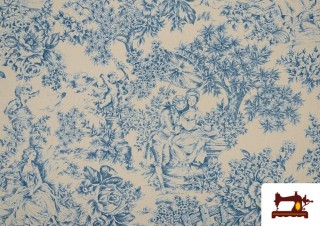 Acheter Tissu Imprimé Toile de Jouy couleur Bleu Acheter Tissu Imprimé Toile de Jouy couleur Bleu