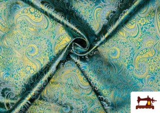 Tissu Lamé de Fantaisie Cachemire couleur Bleu Tissu Lamé de Fantaisie Cachemire couleur Bleu