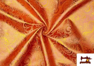 Tissu Brocart Orange Saumon Tissu Brocart Orange Saumon