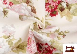 Tissu en Canvas avec Imprimé Floraux Tissu en Canvas avec Imprimé Floraux