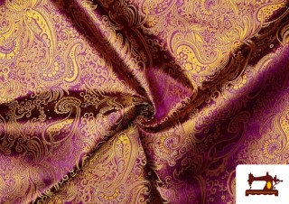 Tissu Brocart en Lamé avec Dessins Orientaux Tissu Brocart en Lamé avec Dessins Orientaux